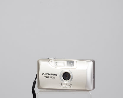 The Olympus Trip 100R compact 35mm camera featuring a wide 27mm lens