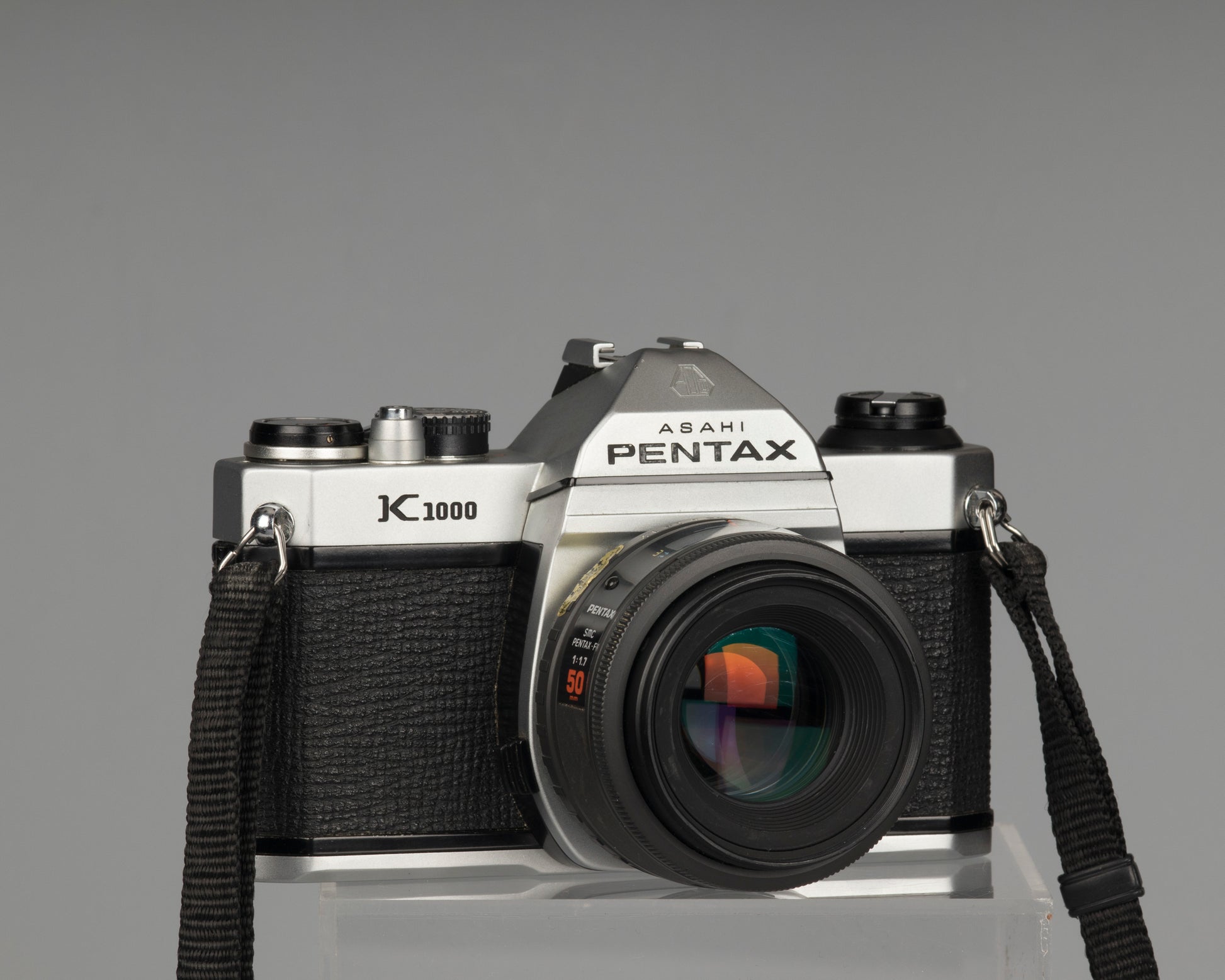 Pentax K1000 35mm SLR camera with  Pentax Forums SMC Pentax-F 50mm F1.7 lens