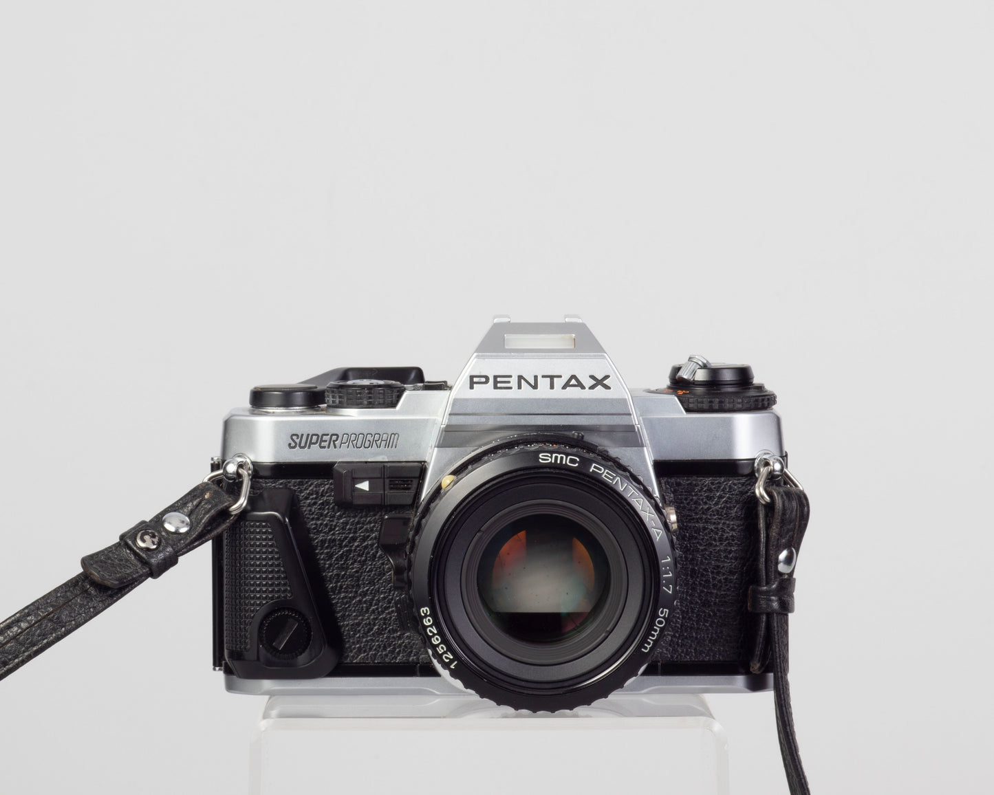 Reflex Pentax Super Program 35 mm avec objectif SMC Pentax A 50 mm f1.7 + ME Winder II + manuel d'origine