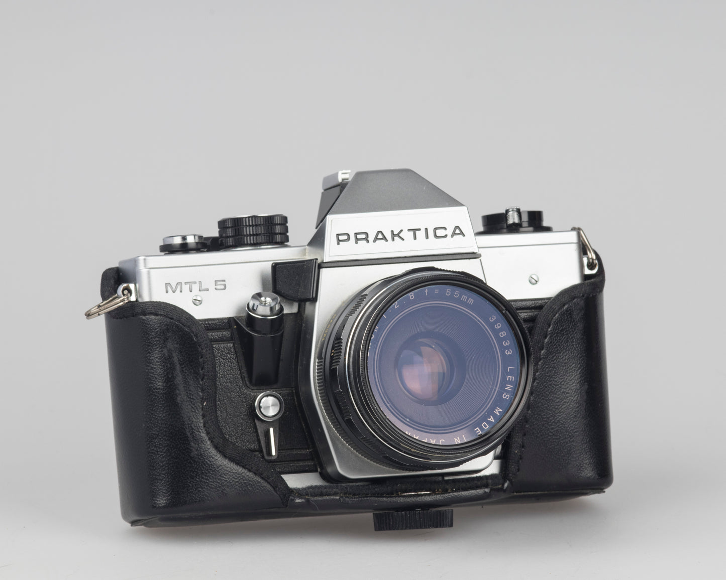 Praktica MTL 5 35mm SLR camera. Made in DDR in the 1980s. It features a metal bladed vertical shutter.