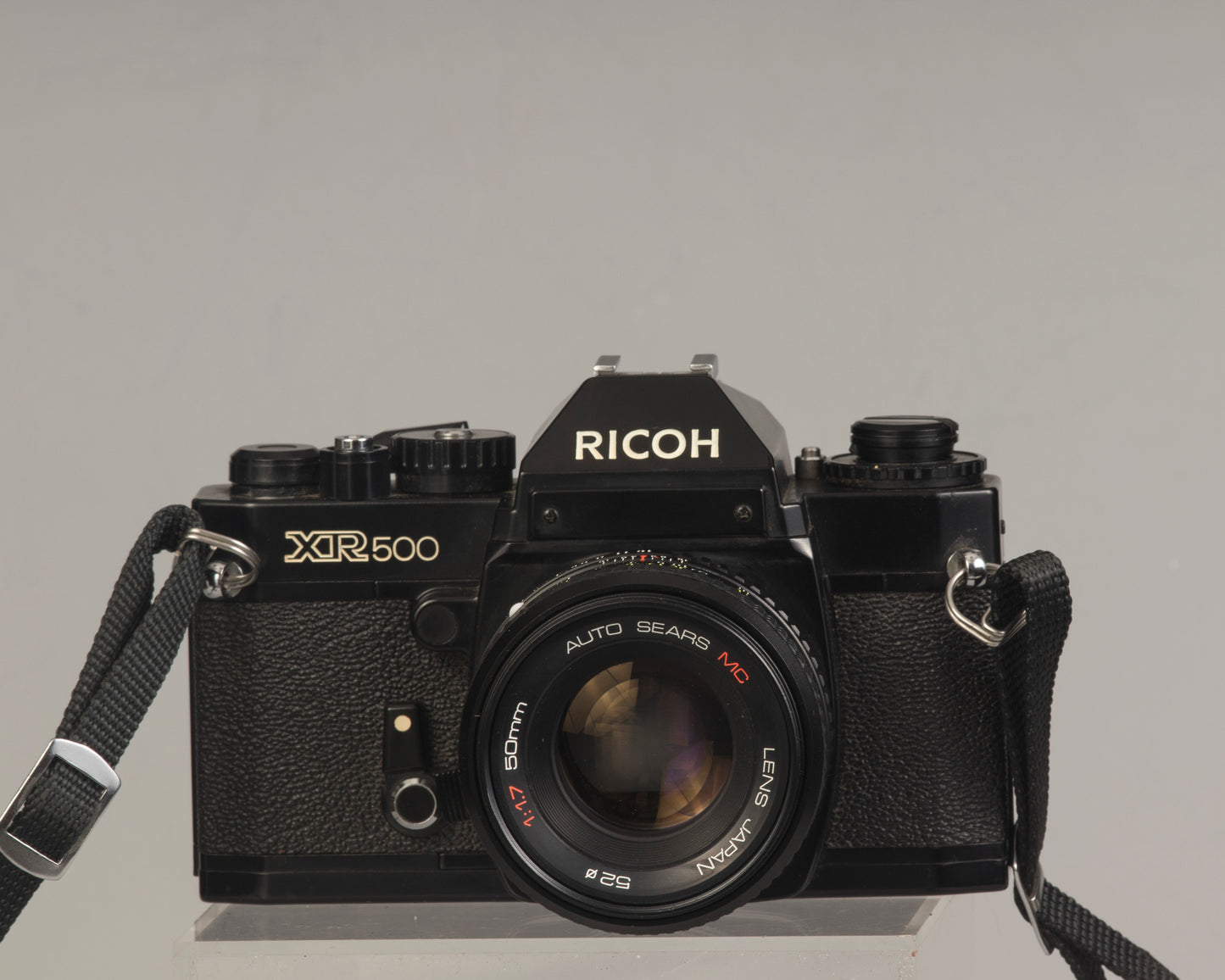 Ricoh XR-500 (aka KR-5) with Auto Sears MC 50mm f1.7 (a rebranded Ricoh lens) - front view