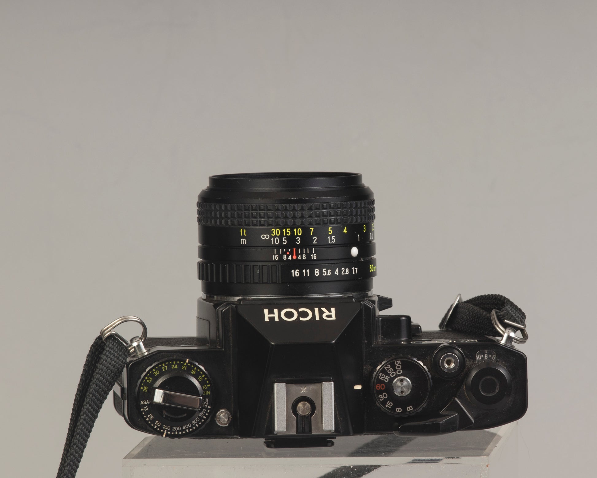 Ricoh XR-500 (aka KR-5) with Auto Sears MC 50mm f1.7 (a rebranded Ricoh lens) - top view