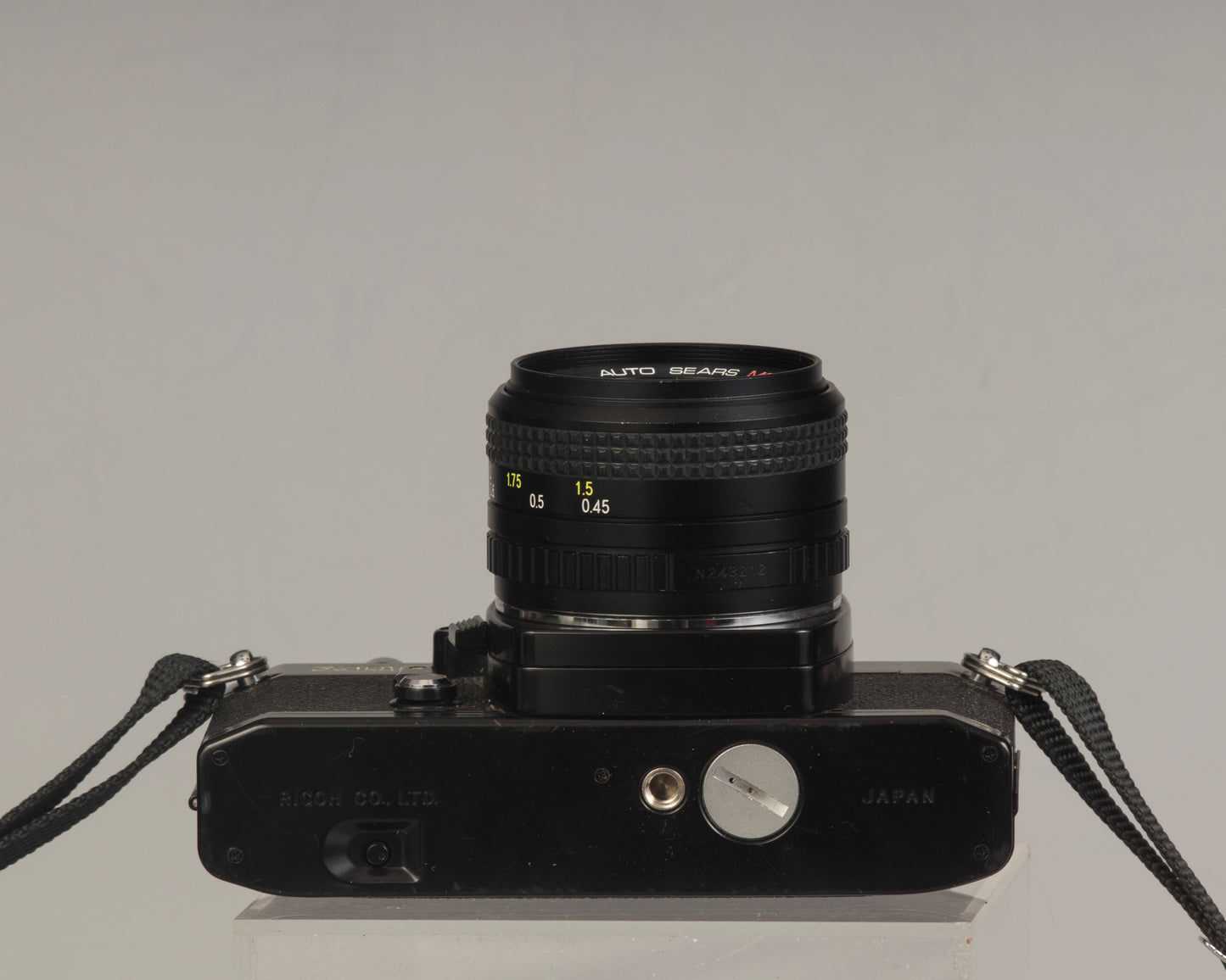 Ricoh XR-500 (aka KR-5) with Auto Sears MC 50mm f1.7 (a rebranded Ricoh lens) - bottom view