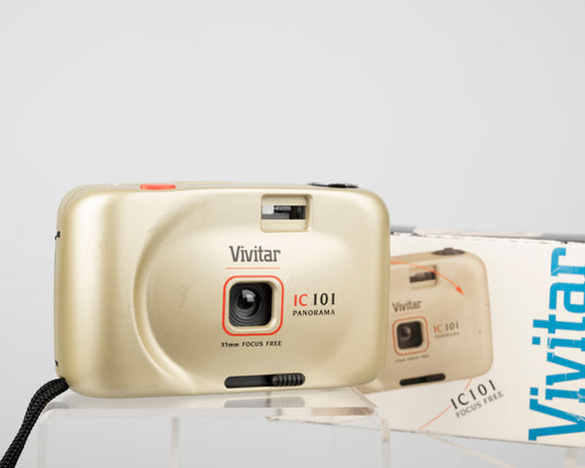 The Vivitar IC101 Panorama is a simple mechanical 35mm camera intended for daylight use with color negative film